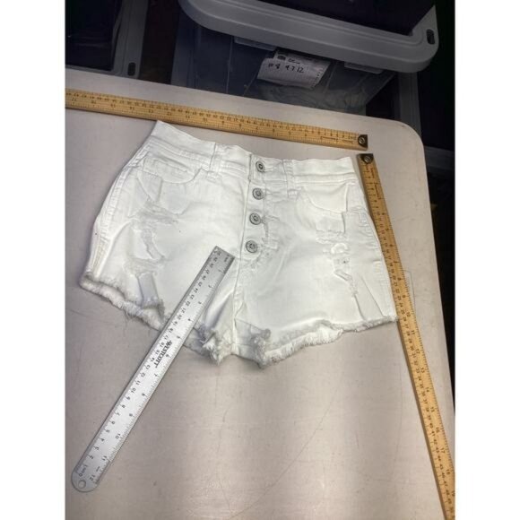 Acubi mermaidcore fairycore Hollister White High-Rise Shorts for Women 0 W24 - Picture 2 of 4